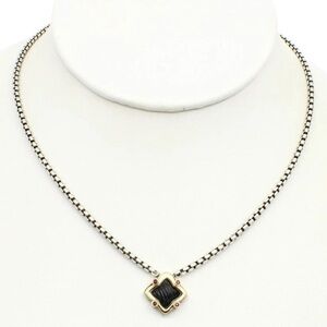Authentic David Yurman 18k sterling silver Black Onyx, Ruby necklace